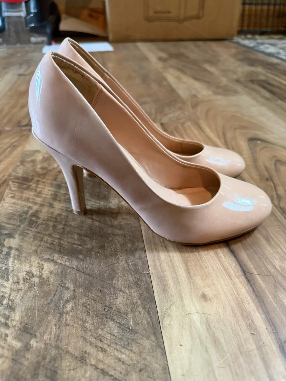 Kelly & Katie Blush Patent Round-Toe Heels